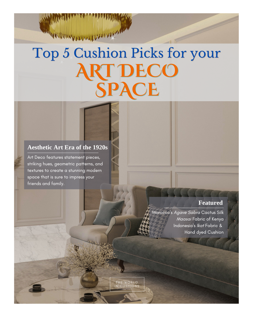 Top 5 Cushion Picks for your Art Deco Space
