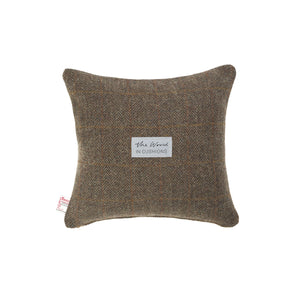 Harris Tweed/Pure Wool/Brown/Orange/Check/Outer Hebrides/Scatter/Cushion/Back/