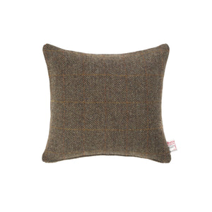 Harris Tweed/Pure Wool/Brown/Orange/Check/Outer Hebrides/Scatter/Cushion/