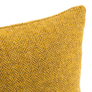 Harris Tweed/Pure Wool/Yellow/Mustard/Gorse/Herringbone/Detail/Outer Hebrides/Scatter/Cushion/