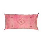 Faded Pink Large Cactus Silk Moroccan Rectangle Floor Cushion -  FRONT
