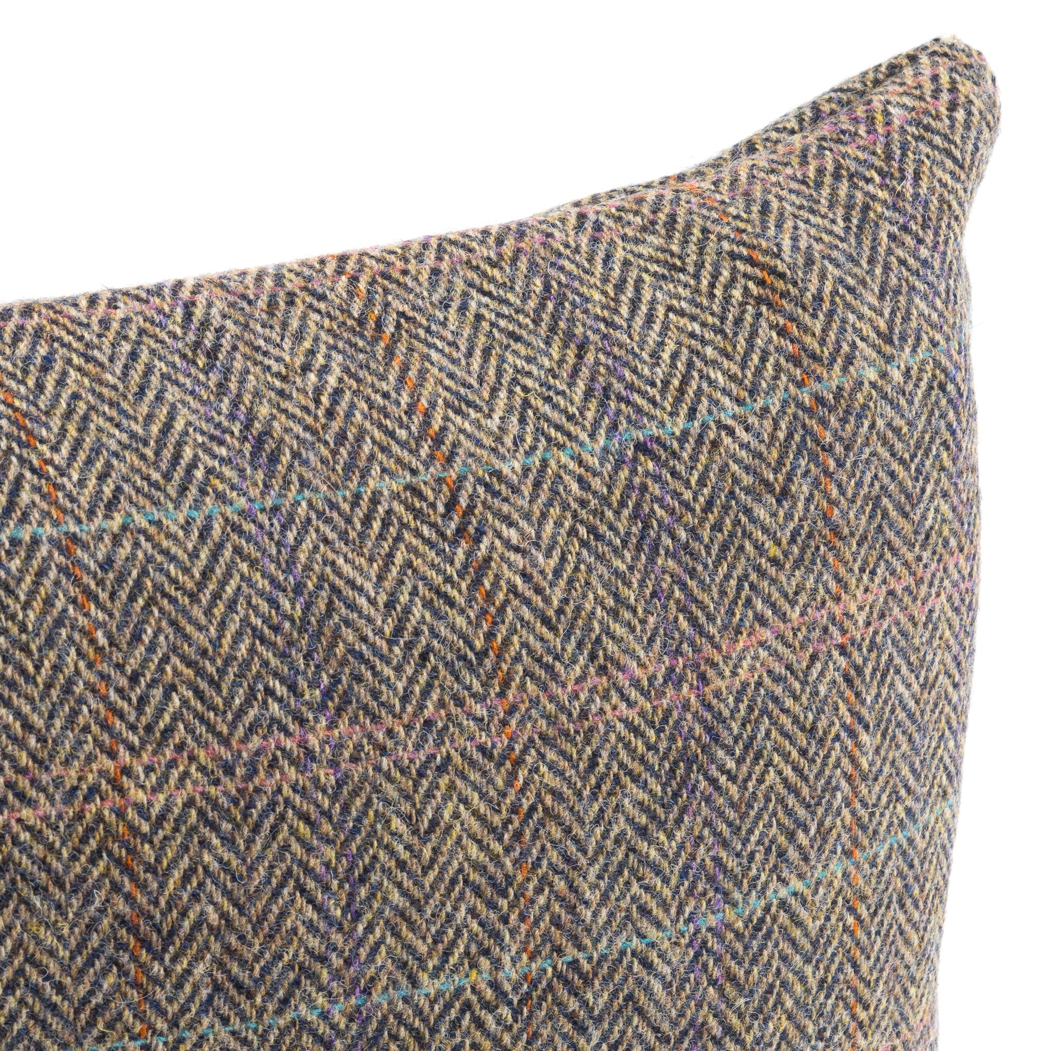 Harris Tweed/Pure Wool/Outer Hebrides/Scatter/Cushion/Beige/Purple/Pink/Pale Blue/Check/Detail/