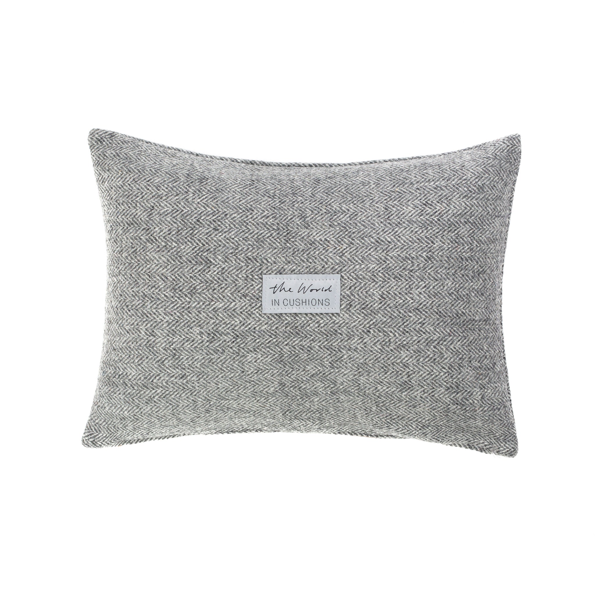 Harris Tweed/Pure Wool/Outer Hebrides/Scatter/Cushion/Grey/Herringbone/Back/