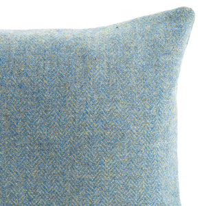 Harris Tweed/Pure Wool/Outer Hebrides/Scatter/Cushion/Pale Blue/Baby Blue/Sky Blue/Herringbone/Detail/