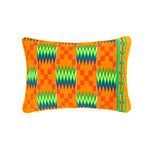 Kente/Printed/Cotton/Pattern/Ghana/Africa/Scatter/Cushion/Bright/Green/Blue/Orange/Florescent/