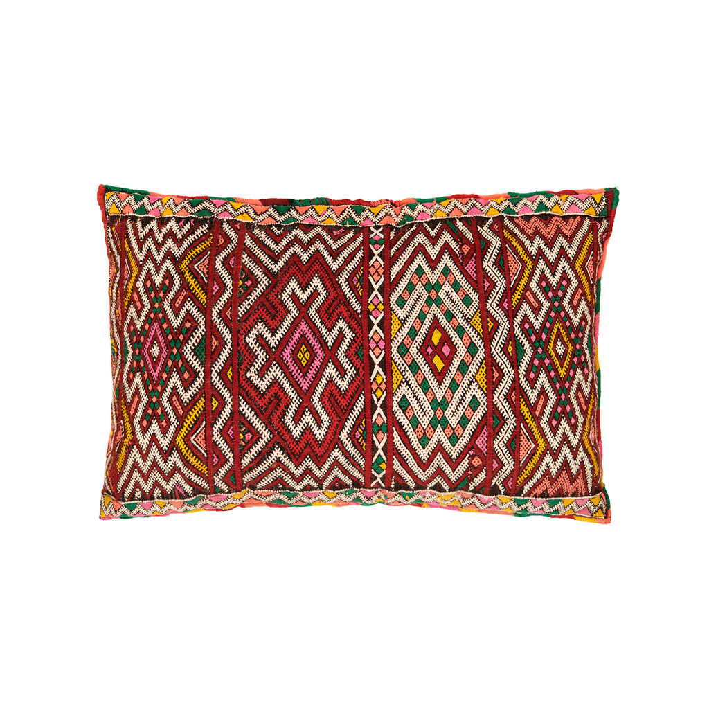 Hand Woven Red and Pink Vintage Kilim Cushion | Itri